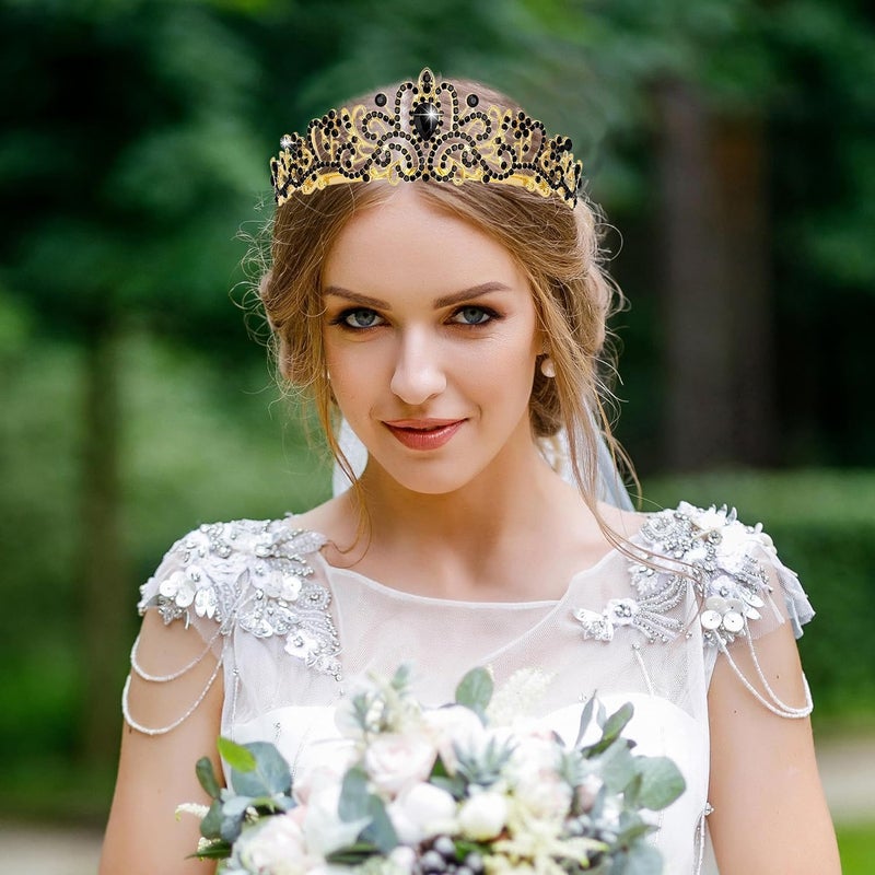 AXX Princess Crown for Women, Crystal Queen Tiaras for Girls Bridal Hair Accessories Gifts for Birthday Wedding Prom, Bridal Party, Pageant, Halloween Christmas Costume - Image 3